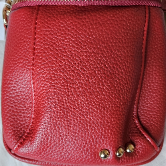 Ellie Crossbody Bag in Red Vegan Leathet - Picture 6 of 9